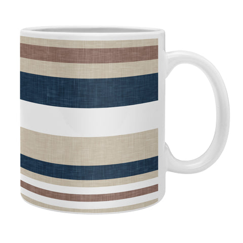 Little Arrow Design Co multi stripes tan blue Coffee Mug
