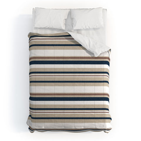 Little Arrow Design Co multi stripes tan blue Comforter