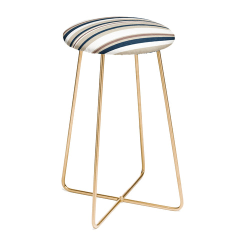 Little Arrow Design Co multi stripes tan blue Counter Stool