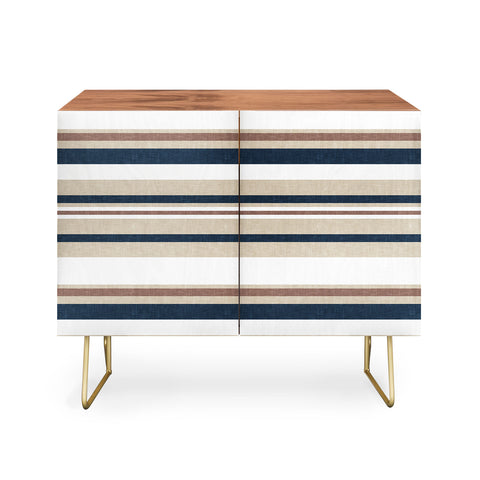 Little Arrow Design Co multi stripes tan blue Credenza