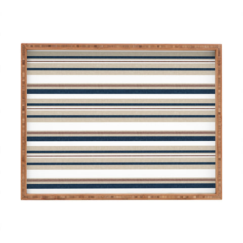 Little Arrow Design Co multi stripes tan blue Rectangular Tray