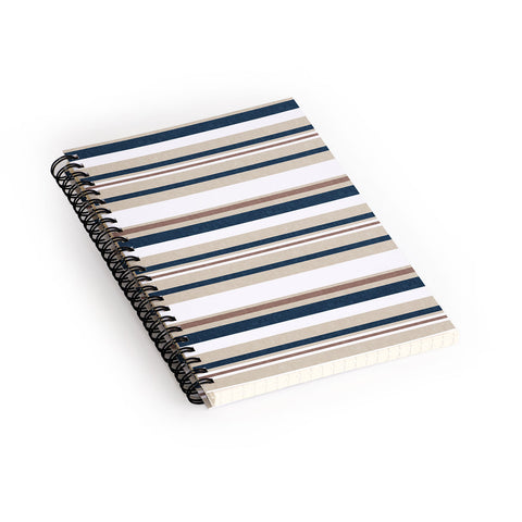Little Arrow Design Co multi stripes tan blue Spiral Notebook