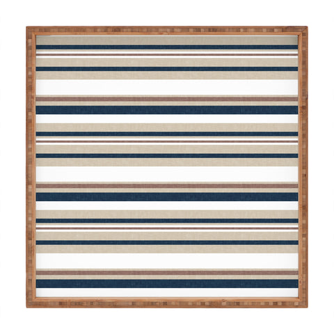 Little Arrow Design Co multi stripes tan blue Square Tray