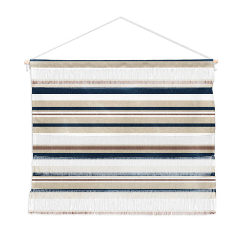 Little Arrow Design Co multi stripes tan blue Wall Hanging Landscape