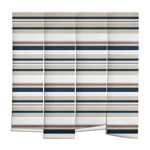Little Arrow Design Co multi stripes tan blue Wall Mural