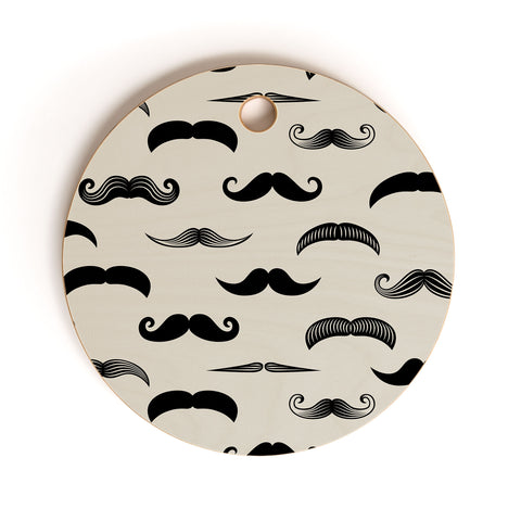 Little Arrow Design Co mustache madness Cutting Board Round