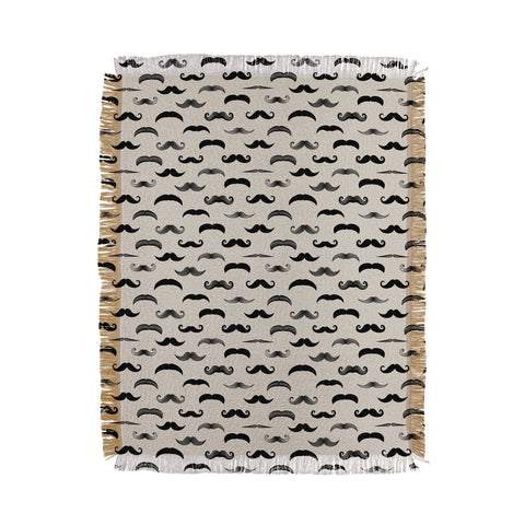 Little Arrow Design Co mustache madness Throw Blanket