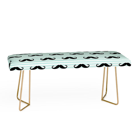 Little Arrow Design Co mustaches on blue stripes Bench