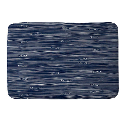 Little Arrow Design Co navy woodgrain Memory Foam Bath Mat