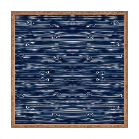 Little Arrow Design Co navy woodgrain Square Tray