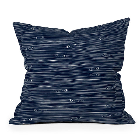 Little Arrow Design Co navy woodgrain Throw Pillow