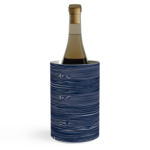 Little Arrow Design Co navy woodgrain Wine Chiller