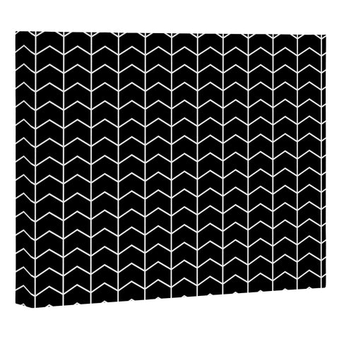 Little Arrow Design Co nightfall black chevron Art Canvas