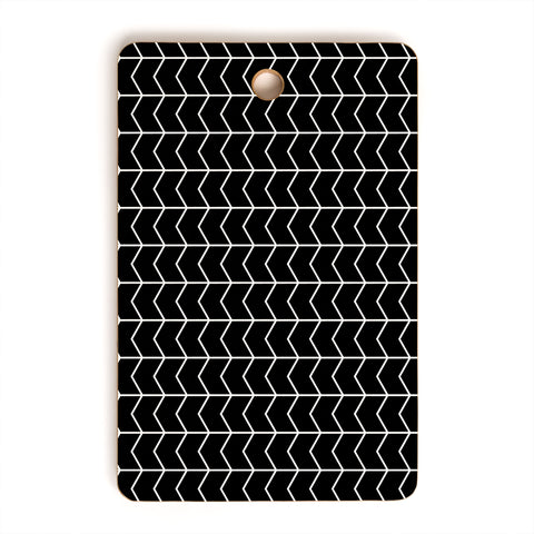 Little Arrow Design Co nightfall black chevron Cutting Board Rectangle