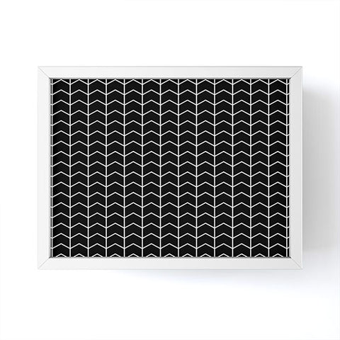 Little Arrow Design Co nightfall black chevron Framed Mini Art Print