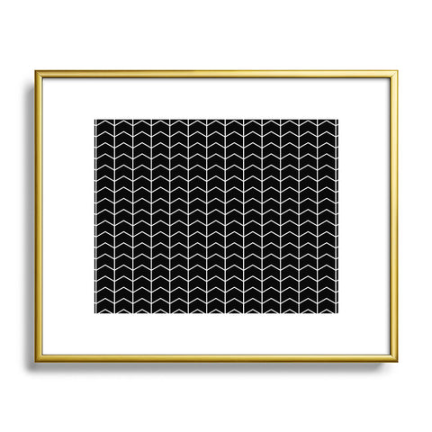Little Arrow Design Co nightfall black chevron Metal Framed Art Print