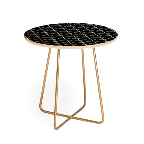 Little Arrow Design Co nightfall black chevron Round Side Table