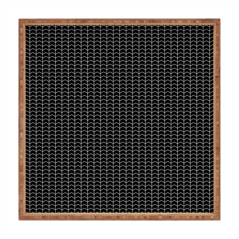 Little Arrow Design Co nightfall black chevron Square Tray