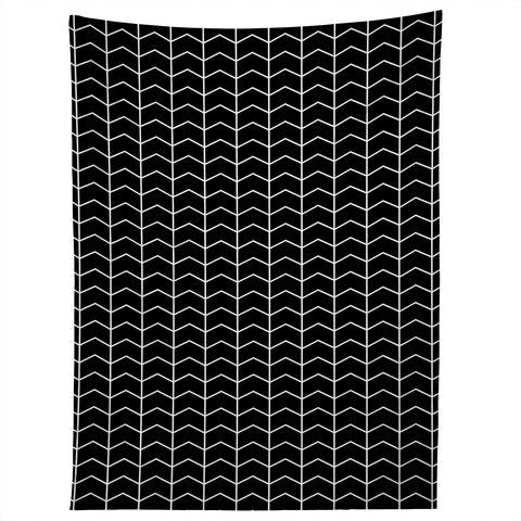 Little Arrow Design Co nightfall black chevron Tapestry