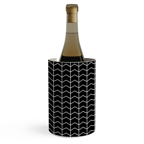 Little Arrow Design Co nightfall black chevron Wine Chiller