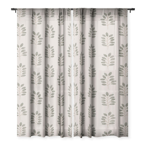 Little Arrow Design Co noble branches pewter and olive Sheer Non Repeat