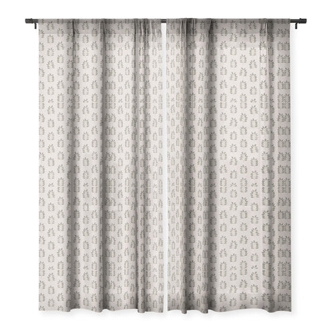 Little Arrow Design Co noble branches pewter and olive Sheer Window Curtain