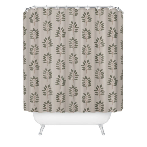 Little Arrow Design Co noble branches pewter and olive Shower Curtain