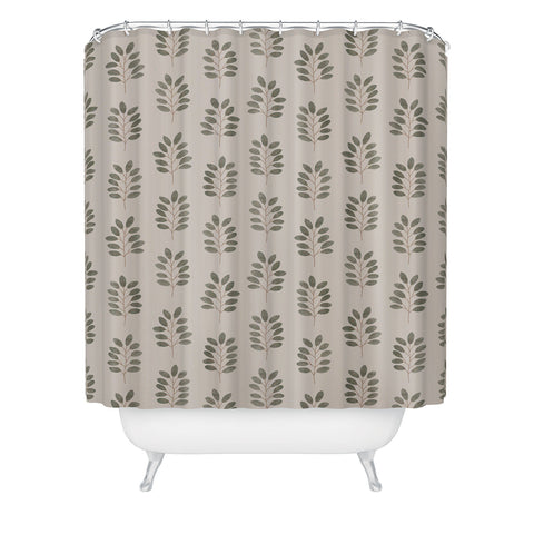 Little Arrow Design Co noble branches pewter and olive Shower Curtain