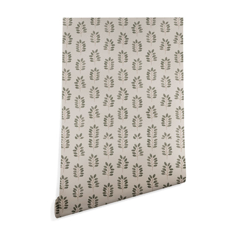 Little Arrow Design Co noble branches pewter and olive Wallpaper