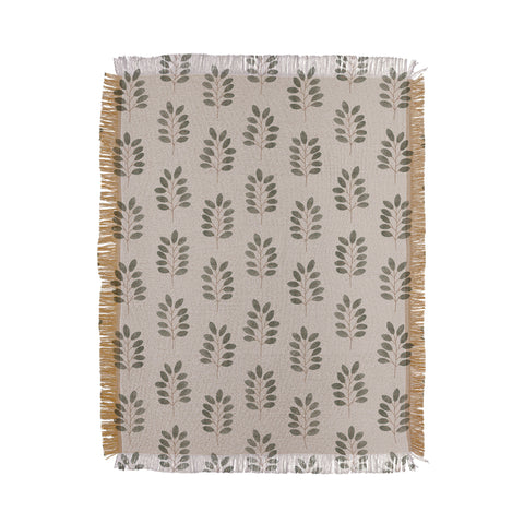 Little Arrow Design Co noble branches pewter and olive Throw Blanket