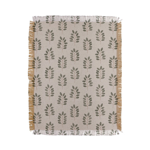 Little Arrow Design Co noble branches pewter and olive Throw Blanket