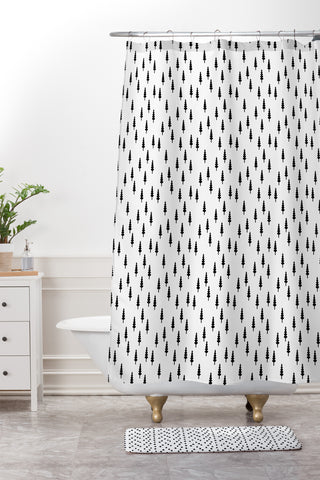 Little Arrow Design Co noble woods Shower Curtain And Mat