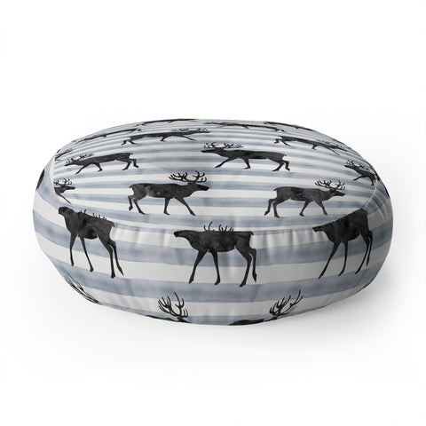 Little Arrow Design Co Nordic Reindeer Floor Pillow Round