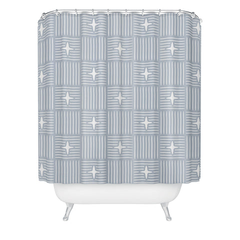 Little Arrow Design Co Nordic Winter Blue Shower Curtain