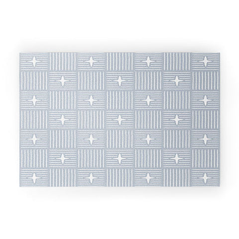 Little Arrow Design Co Nordic Winter Blue Welcome Mat