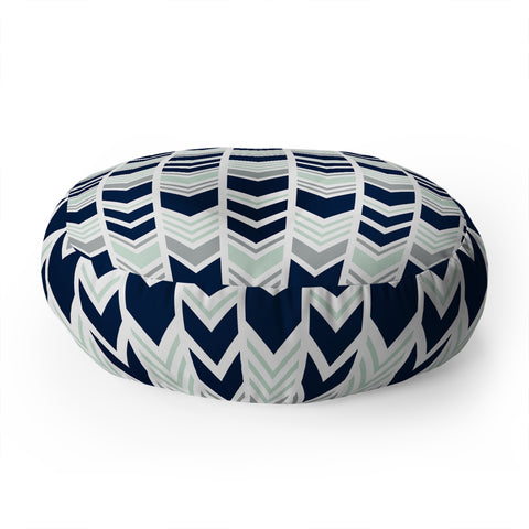 Little Arrow Design Co northern lights chevron Floor Pillow Round