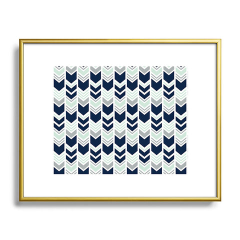 Little Arrow Design Co northern lights chevron Metal Framed Art Print