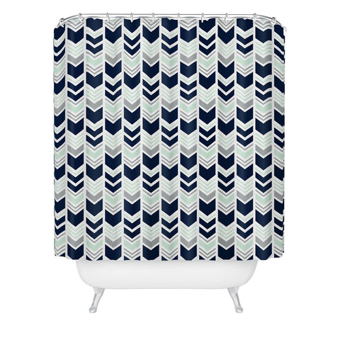Little Arrow Design Co northern lights chevron Shower Curtain