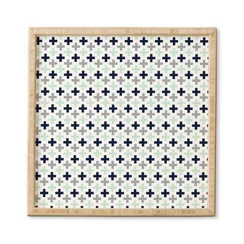 Little Arrow Design Co northern lights swiss cross Framed Wall Art