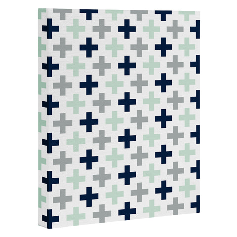 Little Arrow Design Co northern lights swiss cross Art Canvas