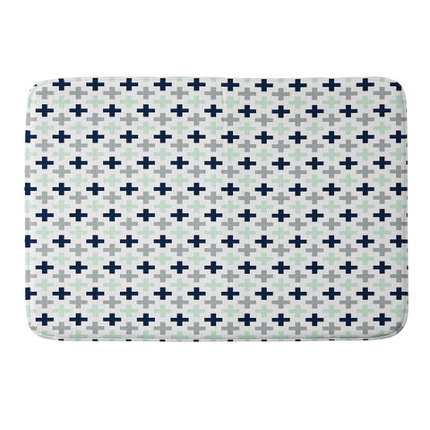 Little Arrow Design Co northern lights swiss cross Memory Foam Bath Mat