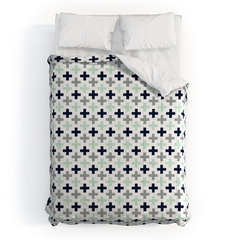 Little Arrow Design Co northern lights swiss cross Comforter