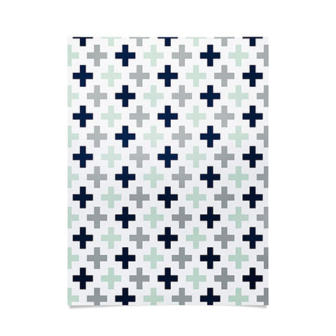 Little Arrow Design Co northern lights swiss cross Poster