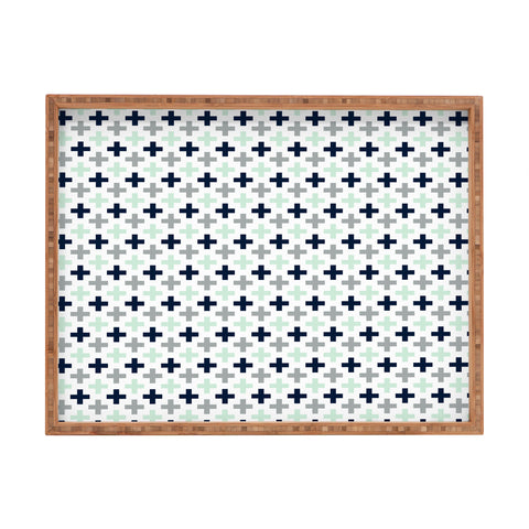 Little Arrow Design Co northern lights swiss cross Rectangular Tray