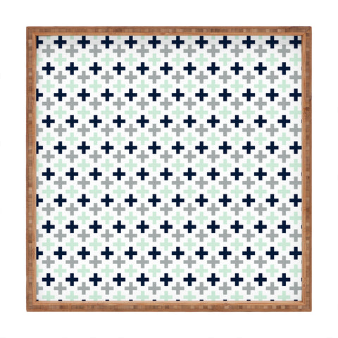 Little Arrow Design Co northern lights swiss cross Square Tray