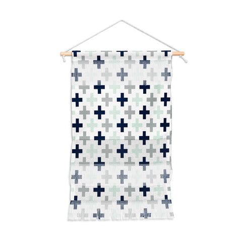 Little Arrow Design Co northern lights swiss cross Wall Hanging Portrait