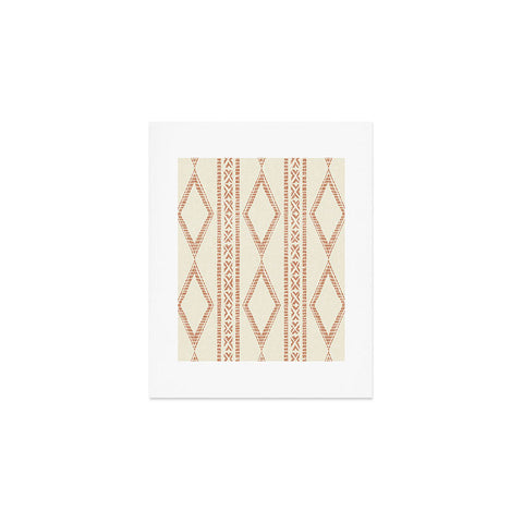 Little Arrow Design Co oceania diamond stripes ginger Art Print