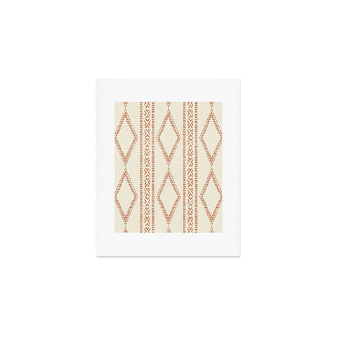 Little Arrow Design Co oceania diamond stripes ginger Art Print
