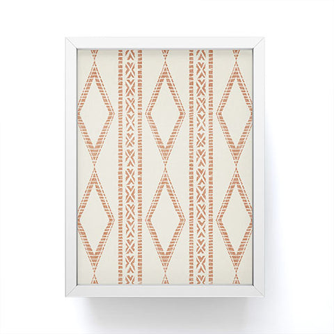 Little Arrow Design Co oceania diamond stripes ginger Framed Mini Art Print