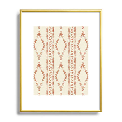 Little Arrow Design Co oceania diamond stripes ginger Metal Framed Art Print
